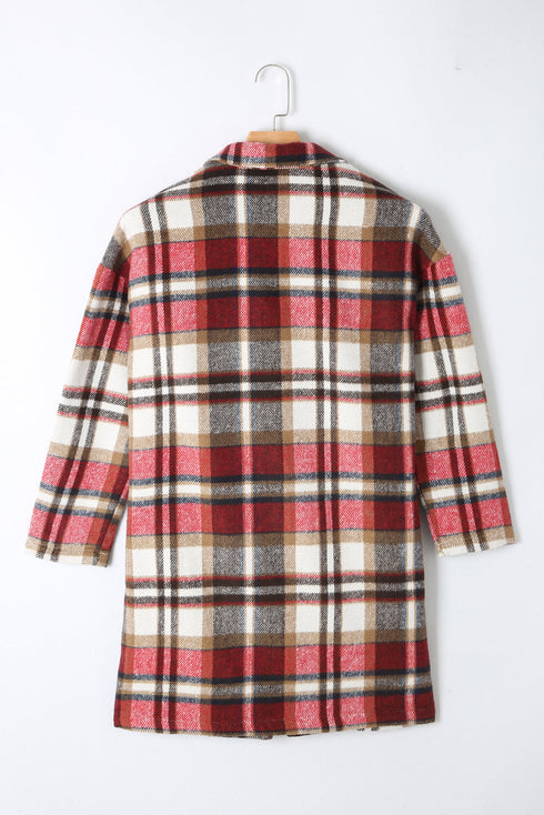 Plaid Button Up Lapel Jacket